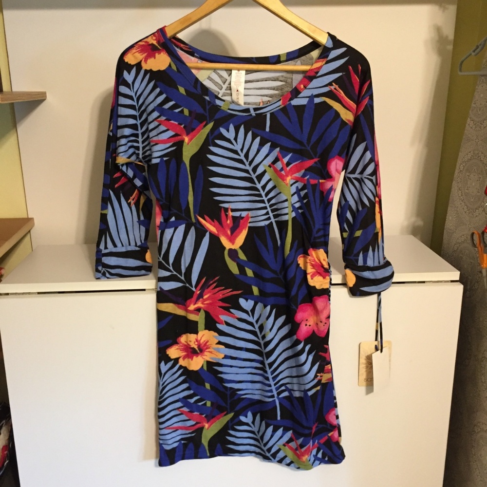 Satva Med. 3/4 sleeve Organic Cotton Dress